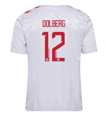 Danmark Kasper Dolberg #12 Udebanetrøje EM 2024 Kort ærmer
